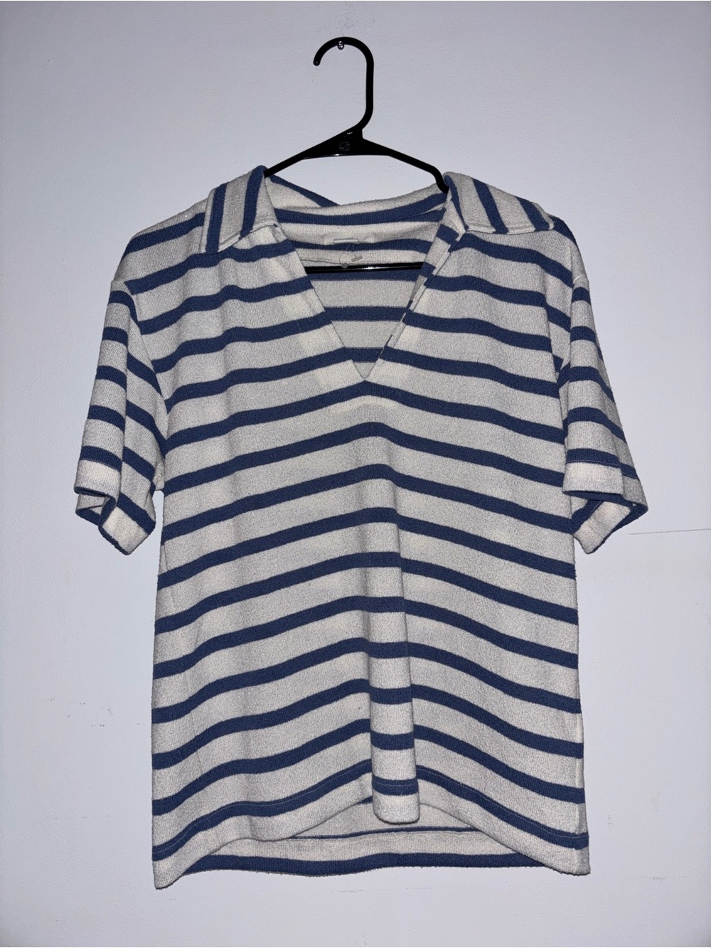 H&M Blue & White Striped Polo Tee